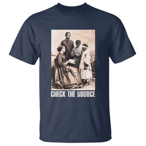 Black History T Shirt Check the Source African American TS09 Navy Print Your Wear