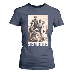 Black History T Shirt For Women Check the Source African American TS09 Navy Print Your Wear