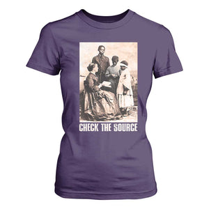 Black History T Shirt For Women Check the Source African American TS09 Purple Print Your Wear