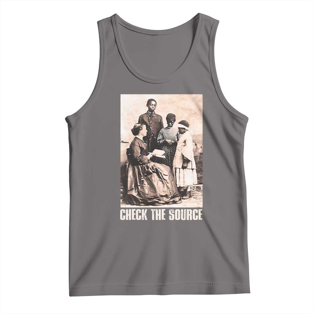 Black History Tank Top Check the Source African American TS09 Deep Heather Print Your Wear