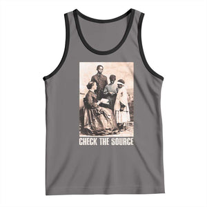 Black History Tank Top Check the Source African American TS09 Deep Heather Black Print Your Wear