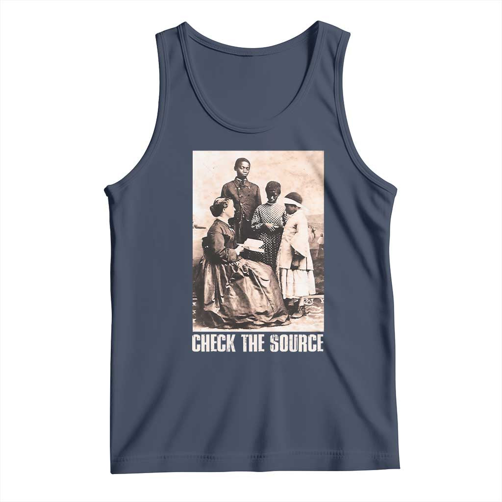 Black History Tank Top Check the Source African American TS09 Navy Print Your Wear