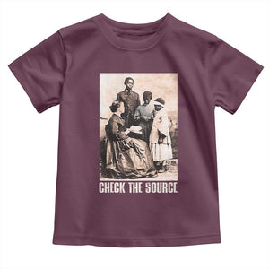 Black History Toddler T Shirt Check the Source African American TS09 Maroon Print Your Wear