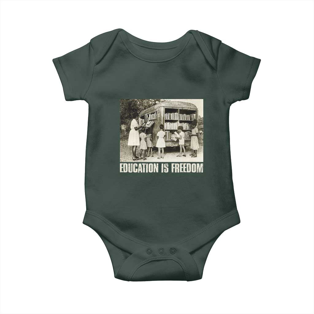 Education Is Freedom Baby Onesie Black Educator Bookish Black History Month TS09 Print Your Wear