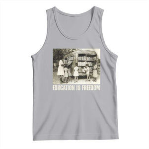 Education Is Freedom Tank Top Black Educator Bookish Black History Month TS09 Athletic Heather Print Your Wear