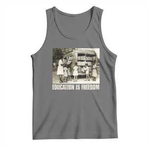 Education Is Freedom Tank Top Black Educator Bookish Black History Month TS09 Black Heather Print Your Wear