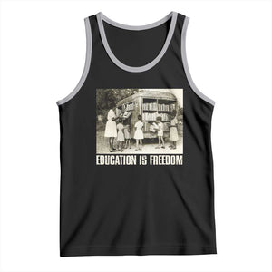 Education Is Freedom Tank Top Black Educator Bookish Black History Month TS09 Black Athletic Heather Print Your Wear