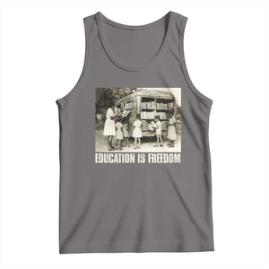 Education Is Freedom Tank Top Black Educator Bookish Black History Month TS09 Deep Heather Print Your Wear