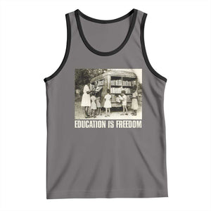 Education Is Freedom Tank Top Black Educator Bookish Black History Month TS09 Deep Heather Black Print Your Wear