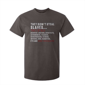 Black History T Shirt For Kid They Didn't Steal Slaves They Stolen And Made Them Slaves TS09 Dark Chocolate Print Your Wear