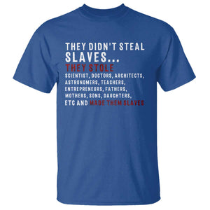 Black History T Shirt They Didn't Steal Slaves They Stolen And Made Them Slaves TS09 Royal Blue Print Your Wear