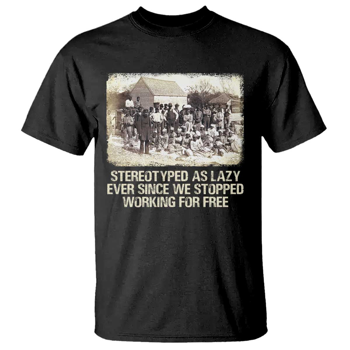 Black History T Shirt Stereotyped As Lazy Even Since Stopped Working For Free Slaves TS09 Black Print Your Wear