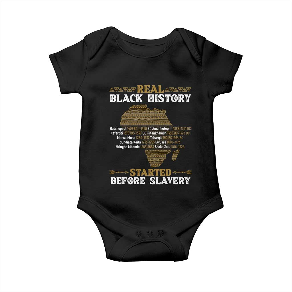 Real Black History Started Before Slavery Baby Onesie TS09 Black Print Your Wear