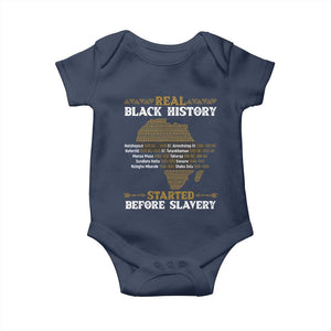 Real Black History Started Before Slavery Baby Onesie TS09 Navy Print Your Wear