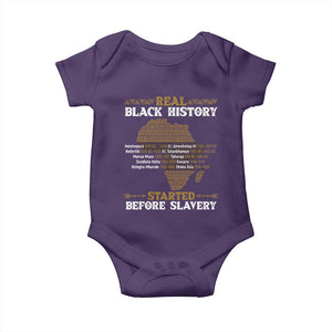 Real Black History Started Before Slavery Baby Onesie TS09 Purple Print Your Wear