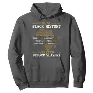 Real Black History Started Before Slavery Hoodie TS09 Dark Heather Print Your Wear