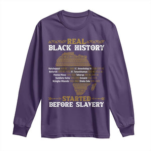 Real Black History Started Before Slavery Long Sleeve Shirt TS09 Purple Print Your Wear