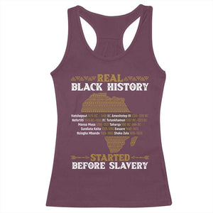 Real Black History Started Before Slavery Racerback Tank Top TS09 Maroon Print Your Wear