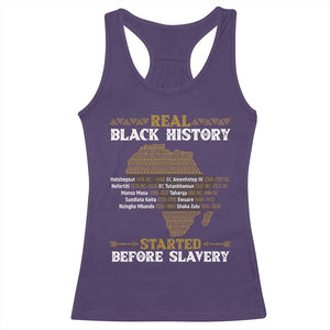 Real Black History Started Before Slavery Racerback Tank Top TS09 Purple Print Your Wear