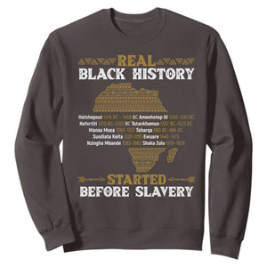 Real Black History Started Before Slavery Sweatshirt TS09 Dark Chocolate Print Your Wear