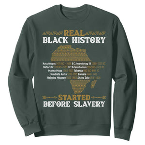 Real Black History Started Before Slavery Sweatshirt TS09 Dark Forest Green Print Your Wear