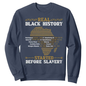 Real Black History Started Before Slavery Sweatshirt TS09 Navy Print Your Wear