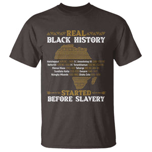 Real Black History Started Before Slavery T Shirt TS09 Dark Chocolate Print Your Wear