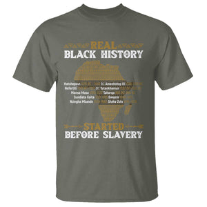 Real Black History Started Before Slavery T Shirt TS09 Military Green Print Your Wear