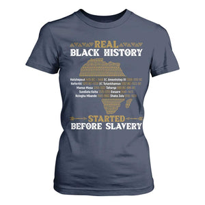 Real Black History Started Before Slavery T Shirt For Women TS09 Navy Print Your Wear