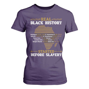 Real Black History Started Before Slavery T Shirt For Women TS09 Purple Print Your Wear