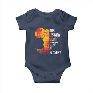 Black History Baby Onesie Our History Didn't Start At Slavery TS09 Navy Print Your Wear