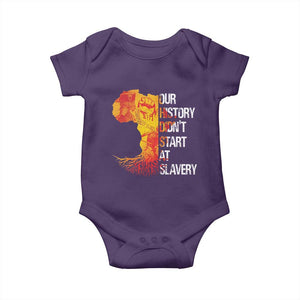 Black History Baby Onesie Our History Didn't Start At Slavery TS09 Purple Print Your Wear