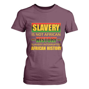 Slavery Is Not African History T Shirt For Women TS09 Maroon Print Your Wear