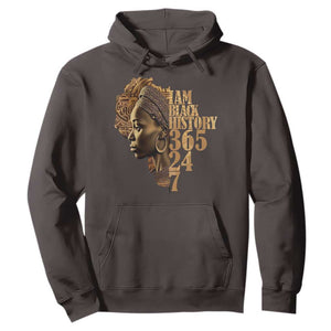 I Am Black History 365 24 7 Hoodie TS09 Dark Chocolate Print Your Wear