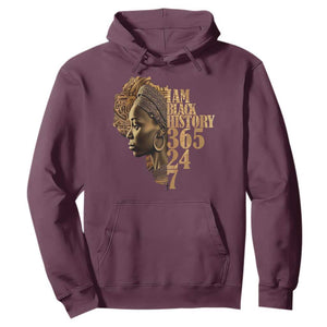 I Am Black History 365 24 7 Hoodie TS09 Maroon Print Your Wear