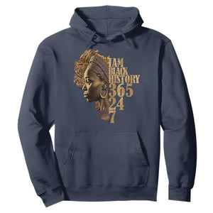 I Am Black History 365 24 7 Hoodie TS09 Navy Print Your Wear