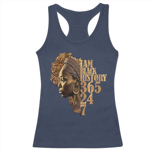 I Am Black History 365 24 7 Racerback Tank Top TS09 Navy Print Your Wear