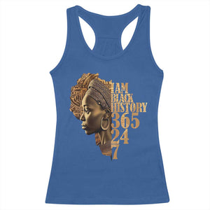 I Am Black History 365 24 7 Racerback Tank Top TS09 Royal Blue Print Your Wear