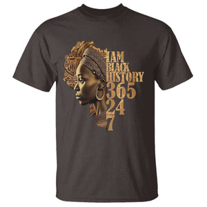 I Am Black History 365 24 7 T Shirt TS09 Dark Chocolate Print Your Wear