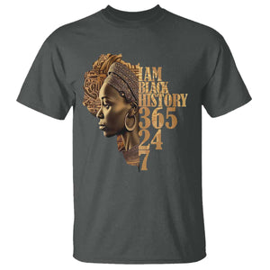 I Am Black History 365 24 7 T Shirt TS09 Dark Heather Print Your Wear