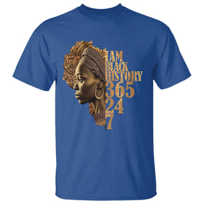 I Am Black History 365 24 7 T Shirt TS09 Royal Blue Print Your Wear