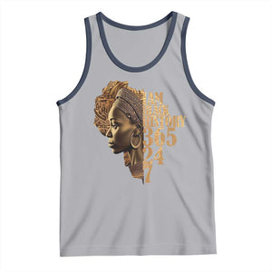 I Am Black History 365 24 7 Tank Top TS09 Athletic Heather Navy Print Your Wear