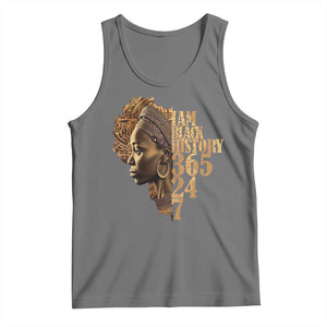 I Am Black History 365 24 7 Tank Top TS09 Black Heather Print Your Wear