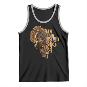 I Am Black History 365 24 7 Tank Top TS09 Black Athletic Heather Print Your Wear