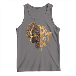 I Am Black History 365 24 7 Tank Top TS09 Deep Heather Print Your Wear