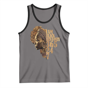 I Am Black History 365 24 7 Tank Top TS09 Deep Heather Black Print Your Wear