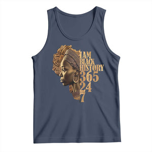 I Am Black History 365 24 7 Tank Top TS09 Navy Print Your Wear