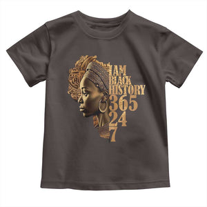 I Am Black History 365 24 7 Toddler T Shirt TS09 Dark Chocolate Print Your Wear