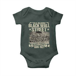 Black Wall Street Baby Onesie Never Forget 1906 1921 Tulsa Black History TS09 Dark Forest Green Print Your Wear