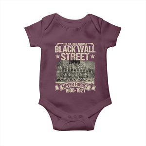 Black Wall Street Baby Onesie Never Forget 1906 1921 Tulsa Black History TS09 Maroon Print Your Wear